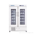 BIOBASE China Vertical Lab Medical Hospital Double Glass Doors Stainless Steel   Blood Bank Freezer Refrigerator